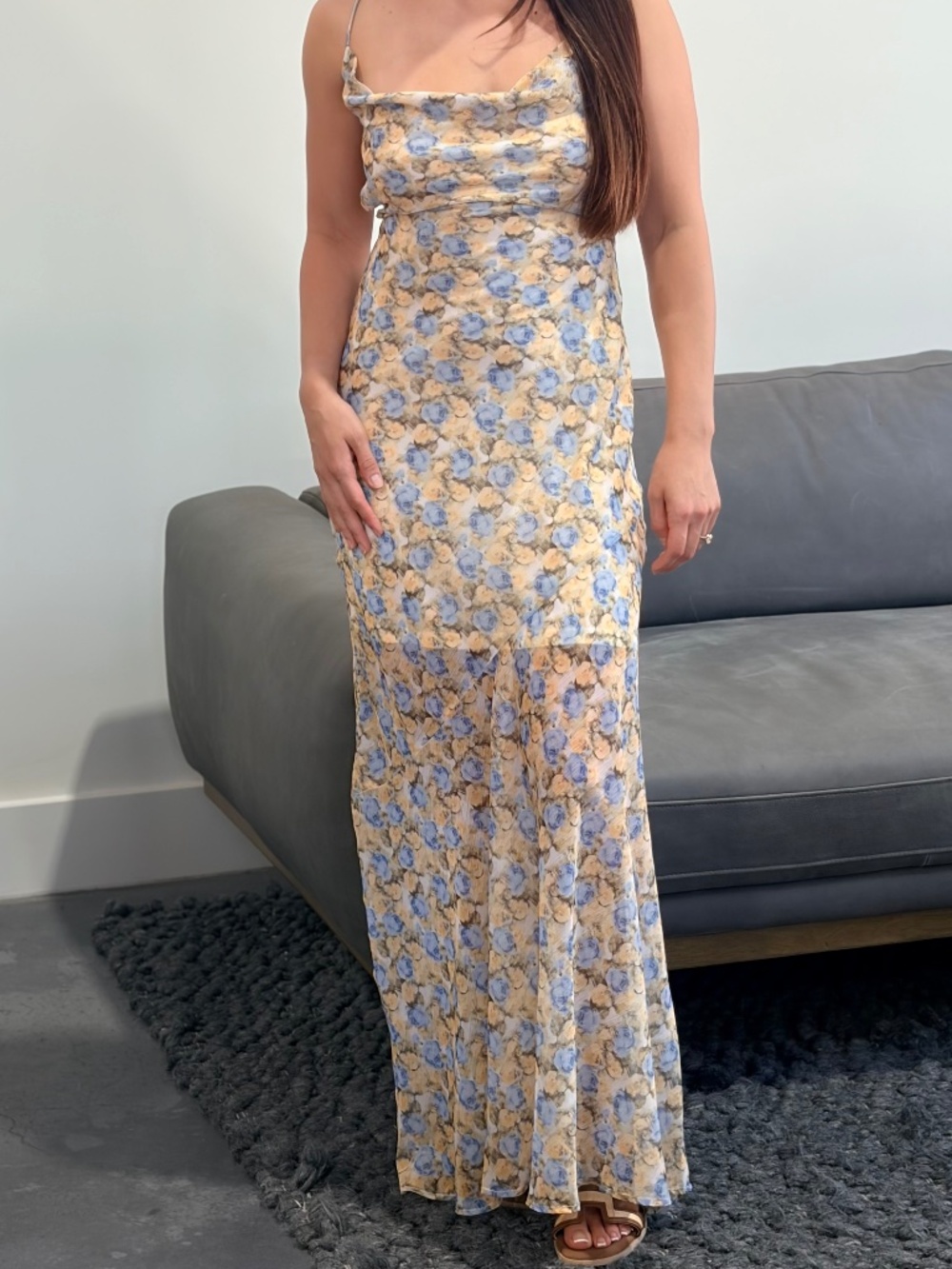 Blue & Yellow Floral Maxi